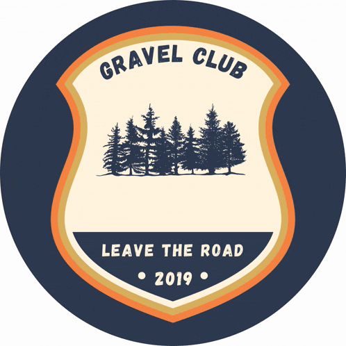 a logo for the gravel club leave the road