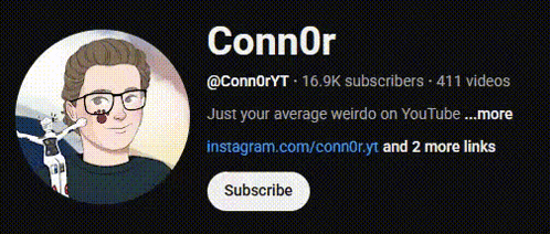 a picture of a man with glasses and the name connor on it