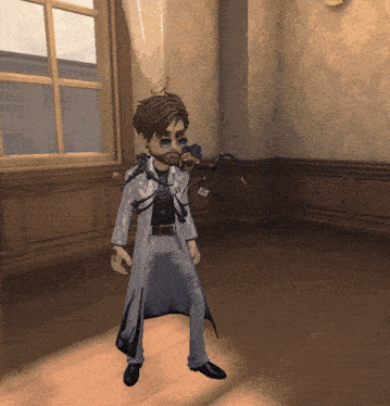 a man with a beard and sunglasses is standing in a room