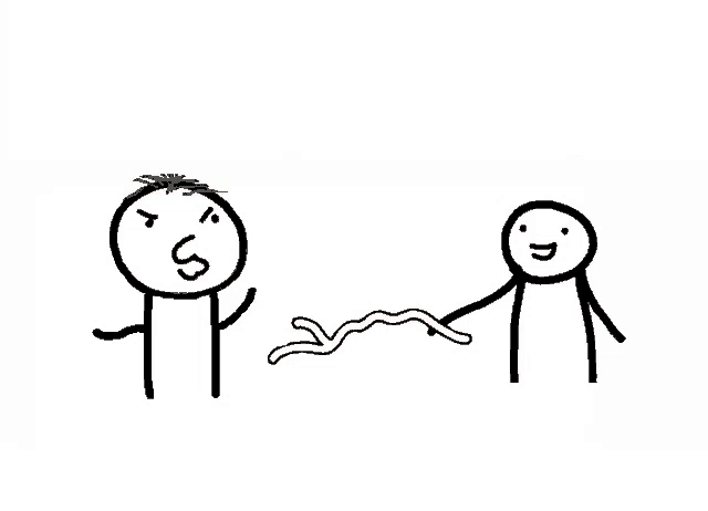 two stick figures are standing next to each other with the words idz byc meczybula gdzie indziej