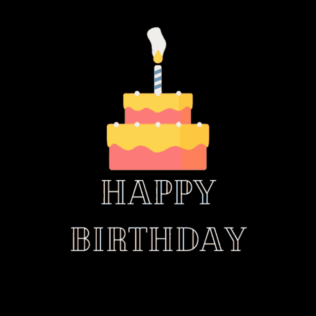 a birthday cake with a lit candle and the words happy birthday