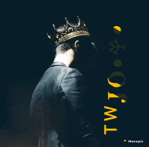 a picture of a man wearing a crown with the words two on the bottom