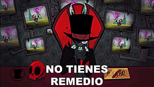 a picture of a cartoon character with the words no tienes remedio on the bottom