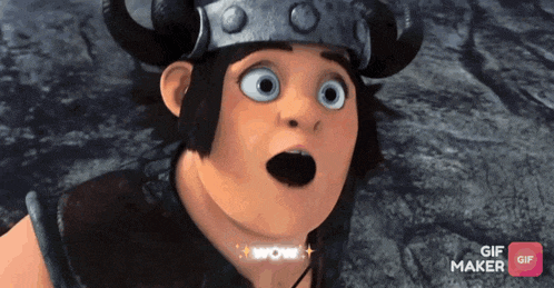 a cartoon character with a surprised look on his face is being made by a gif maker