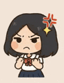 a cartoon of a girl with a star in her hair .