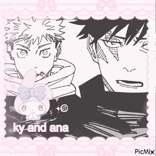 a picture of two anime characters with the words ky and ana at the bottom of the picture