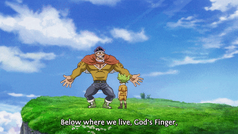 below where we live god 's finger is written on a cartoon scene