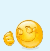 a smiling smiley face is giving a thumbs up sign .