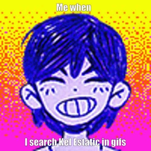 a cartoon of a boy with a smiley face and the words me when i search kel static in gifs .