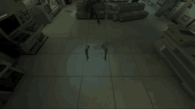 a silhouette of an alien is standing in a room