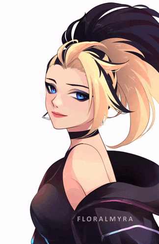 a drawing of a girl with the name floralmyra on it