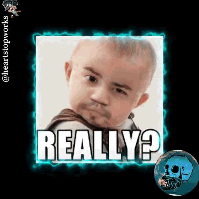 a picture of a baby with a beard and the words really on it