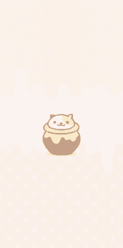 a cartoon drawing of a pot of honey on a pink and white polka dot background
