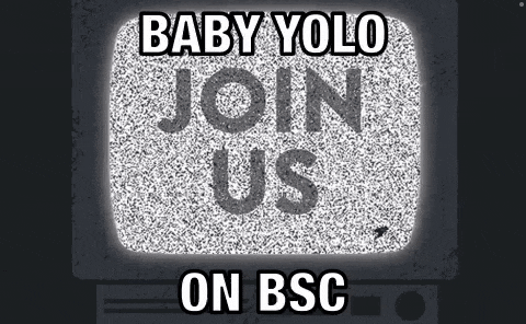 a sign that says baby yolo join us on bsc .
