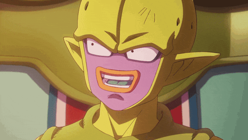 a close up of a cartoon character with a purple mask