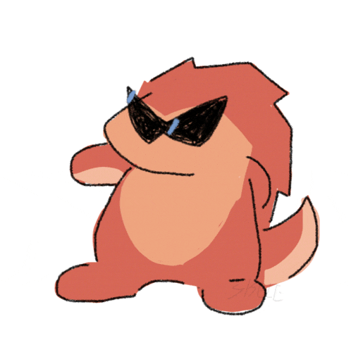 a drawing of a hedgehog wearing sunglasses with the letters shg on the bottom left