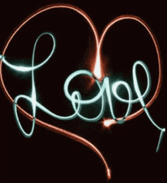 the word love is written in a heart shaped shape
