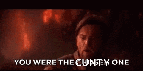 a man with a beard is standing in front of a fire and says `` you were the cunny one '' .