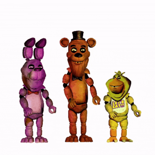 a group of five nights at freddy 's characters including bonnie and chica