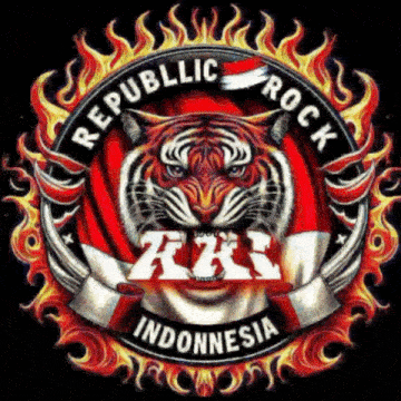 republic rock indonesia logo with a tiger and flames