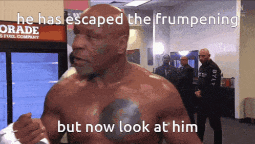 a picture of a boxer with the caption he has escaped the frumpening