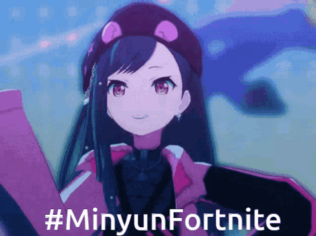 a picture of a girl with the hashtag #minyunfortnite on it
