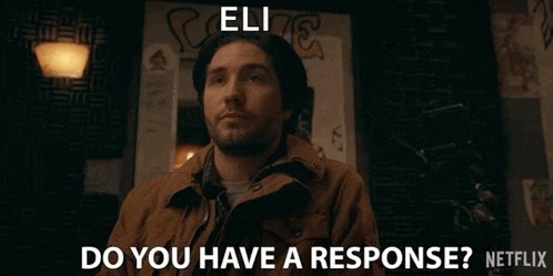 a man with his eyes closed and the words do you have a response