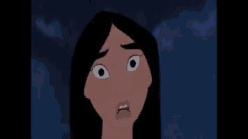 a cartoon bug with a surprised look on its face is standing in the dark .