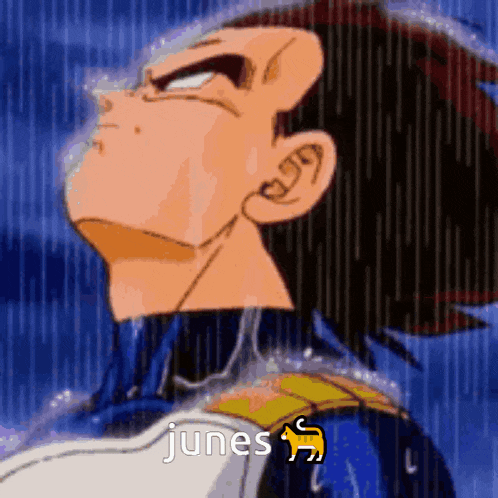 a close up of a cartoon character with the word junes on the bottom
