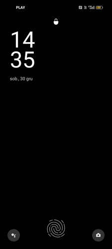 a screenshot of the home screen of a cell phone with a fingerprint scanner on it .