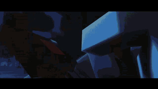 a cartoon drawing of a robot with a red light on its head