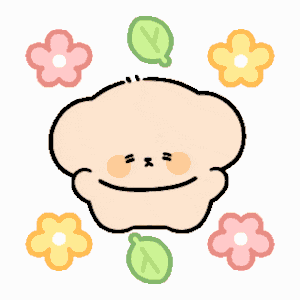 a cartoon drawing of a cupcake with flowers and leaves around it .