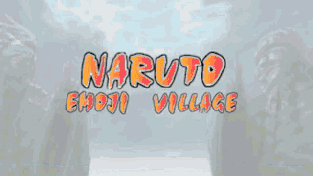 a video game called naruto emoji village has a statue in the background
