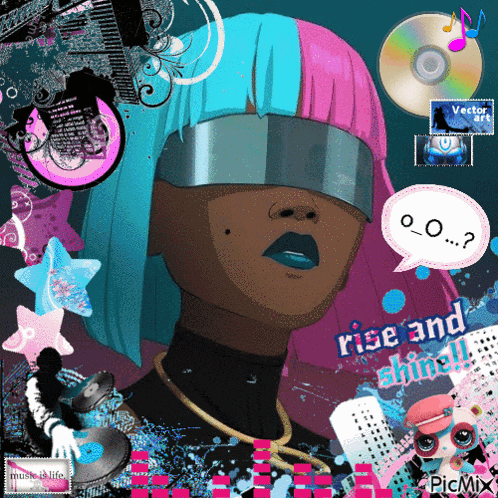 a collage of images with the words rise and shine on the bottom