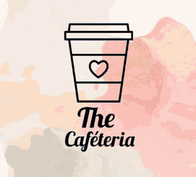 the logo for the cafeteria has a cup with a heart in it