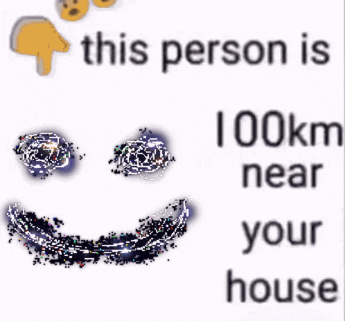 a poster with a smiley face and the words 41 km near you be here