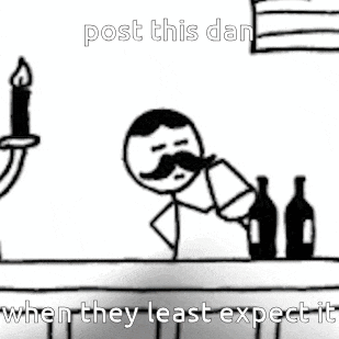 a stick figure with a mustache is sitting at a bar holding a glass of beer .