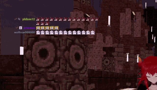 a screenshot of a video game with a red haired girl and the word no on the wall