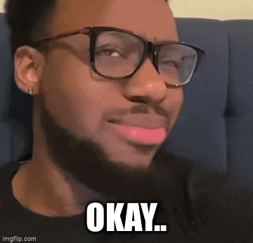 a man with glasses and a beard is wearing pink lipstick and says okay .