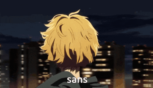 a cartoon of a person with the word sans written on the bottom