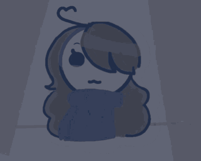 a drawing of a girl wearing a scarf and a sweater