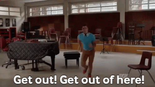 Glee Get Out GIF - Glee Get Out Get Out Of Here GIFs