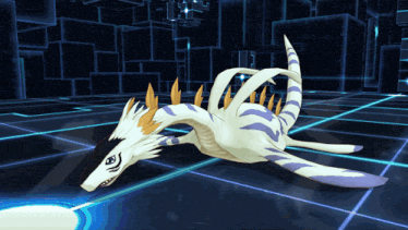 a cartoon drawing of a dragon laying on the floor
