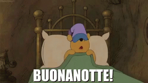 Buonanotte Buona Notte Winnie The Pooh Letto Sonno Ciao Sogni D'Oro GIF - Good Night Sweet Dreams Buonanotte GIFs