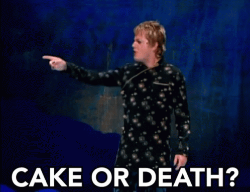 Cake Or Death Point GIF - Cake Or Death Point Pointing GIFs