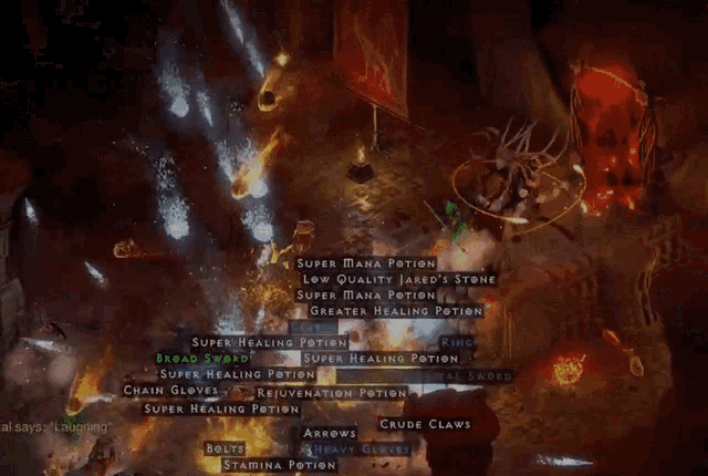 a screenshot of a video game with a super mana potion on the top