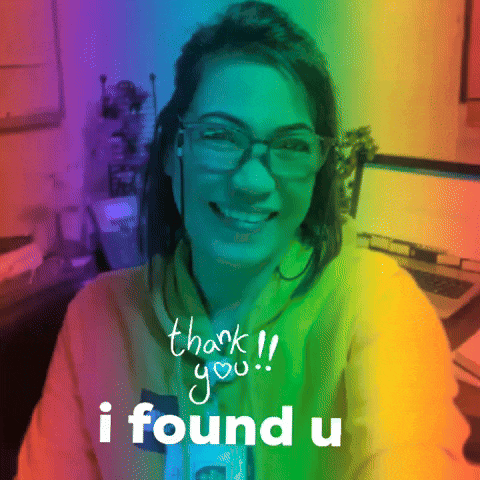 a picture of a woman with the words thank you i found u below her