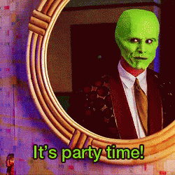 It'S Party Time! GIF - Partytime Themask Jimcarrey GIFs