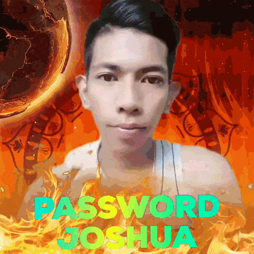 a picture of a man with the words password joshua written on it
