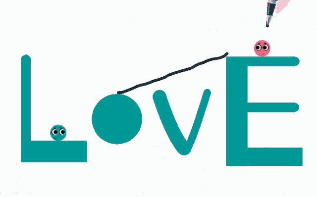 a drawing of the word love with a red circle around the word